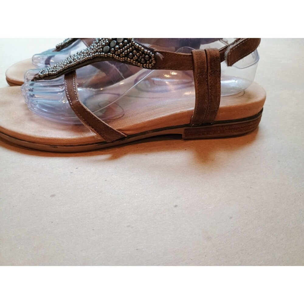 Aetrex Sheila Sandals Women's EU 41 US 10 Beaded Leather Comfort Sling Back - Picture 4 of 8